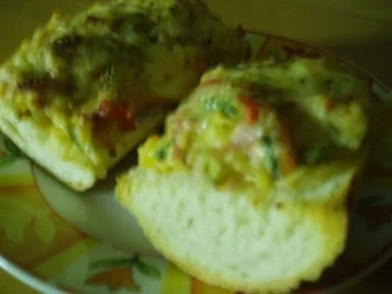 Rezept: Baguette mit Porree und Speck überbacken Baguette mit Porree und Speck überbacken - Rezept