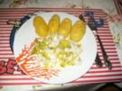 Irenes Fischragout  mit angebraten  Kartoffelhälften - Rezept
