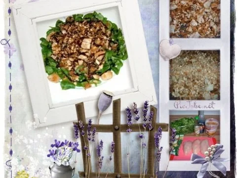 Rezept: Salat : Feldsalat zum Knuspern...mit Hähnchen Salat : Feldsalat zum Knuspern...mit Hähnchen - Rezept