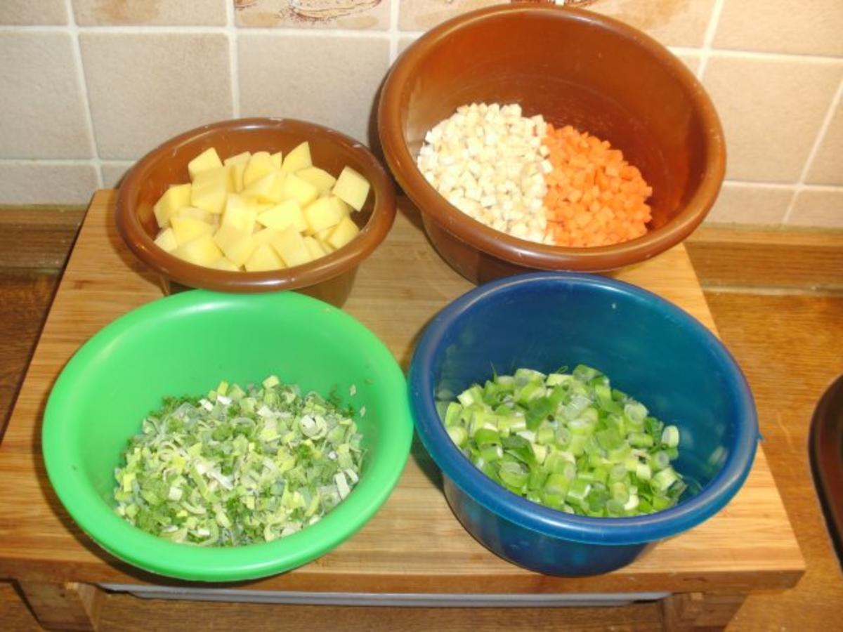 Bouillon Gemüse - Kartoffel Terrine mit Eisbein - Rezept - Bild Nr. 2