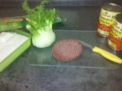 Rezept: Liguine mit Fenchel-Salami-Tomtenstücken Bild Nr. 2 Liguine mit Fenchel-Salami-Tomtenstücken - Rezept - Bild Nr. 2