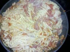 Rezept: Liguine mit Fenchel-Salami-Tomtenstücken Bild Nr. 12 Liguine mit Fenchel-Salami-Tomtenstücken - Rezept - Bild Nr. 12