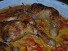 Hähnchenkeulen auf Paprika-Zwiebel-Rahm - Rezept