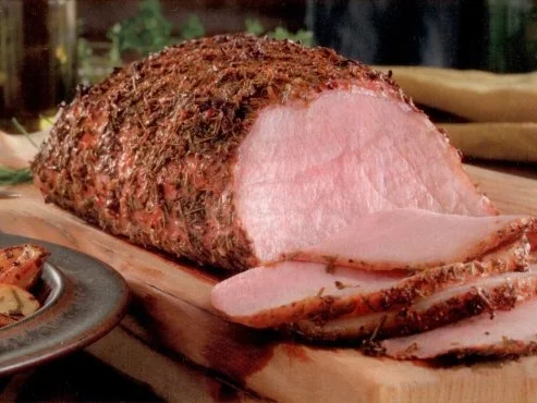 Schweinelachsbraten mit Kräuterkruste - Rezept