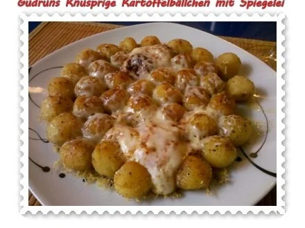 Rezept: Kartoffeln: Knusprige Kartoffelbällchen mit Spiegelei Kartoffeln: Knusprige Kartoffelbällchen mit Spiegelei - Rezept