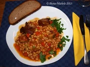Rezept: Kalbfleisch mit weiรen Bohnen (Vitello con fagioli bianchi) Kalbfleisch mit weiรen Bohnen (Vitello con fagioli bianchi) - Rezept
