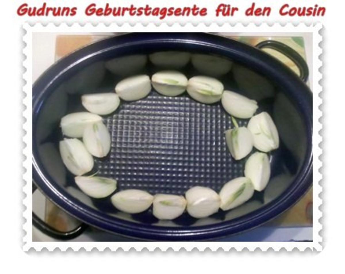 Geflügel: Kräuterschlemmerente mit Ofengemüse, Gorgonzolasoße und Klöße - Rezept - Bild Nr. 6