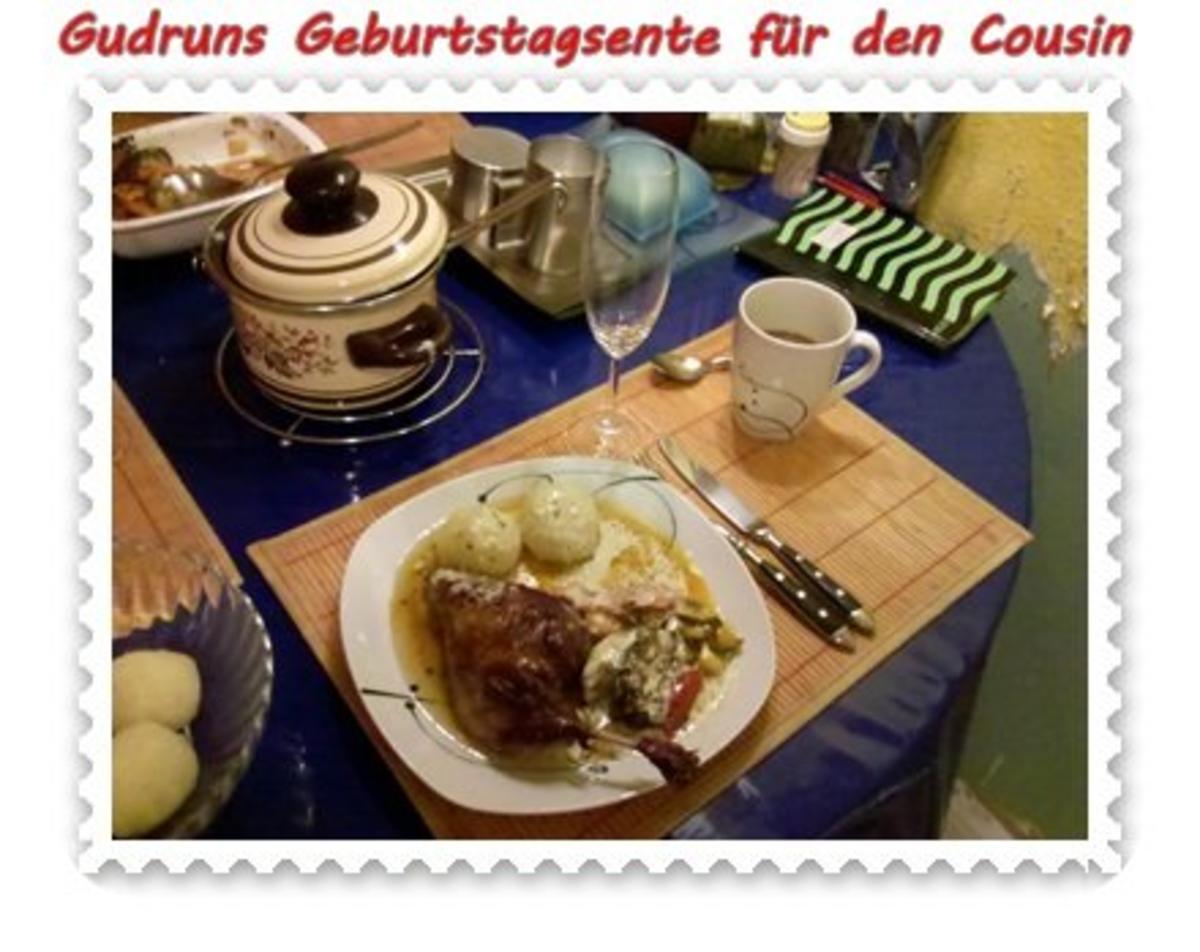 Geflügel: Kräuterschlemmerente mit Ofengemüse, Gorgonzolasoße und Klöße - Rezept - Bild Nr. 15