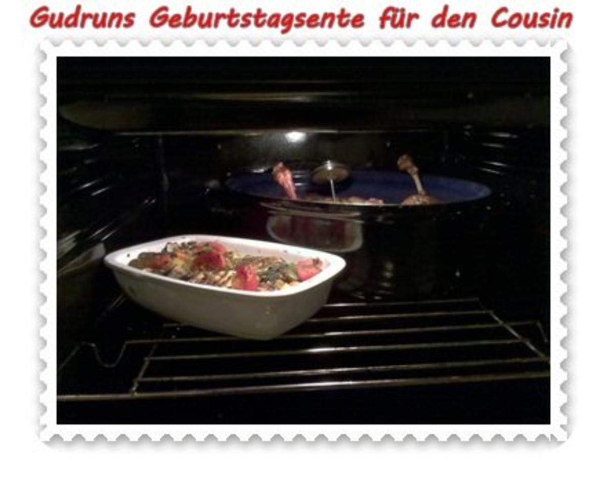 Geflügel: Kräuterschlemmerente mit Ofengemüse, Gorgonzolasoße und Klöße II - Rezept - Bild Nr. 10