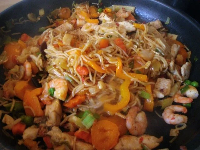 Gemüsepfanne mit Knobi-Garnelen und Hühnerbrustfilet - Rezept - Bild Nr. 7