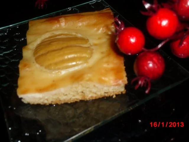 Apfelkuchen mit Cremepudding, - Rezept
