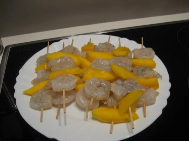 Ingwer-Curry-Suppe mit Mango-Garnelen-Spieß - Rezept - Bild Nr. 2