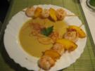 Ingwer-Curry-Suppe mit Mango-Garnelen-Spieß - Rezept