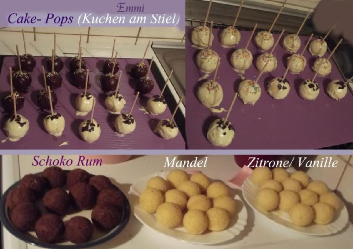 Cake Pops  (Mandel)  "Kuchen am Stiel" Grundrezept für Backblech - Rezept