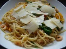 Spaghetti mit Garnelen und Rucola - Rezept