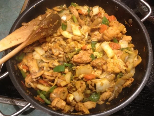 Rezept: scharfe Hähnchen-Gemüse Pfanne scharfe Hähnchen-Gemüse Pfanne - Rezept