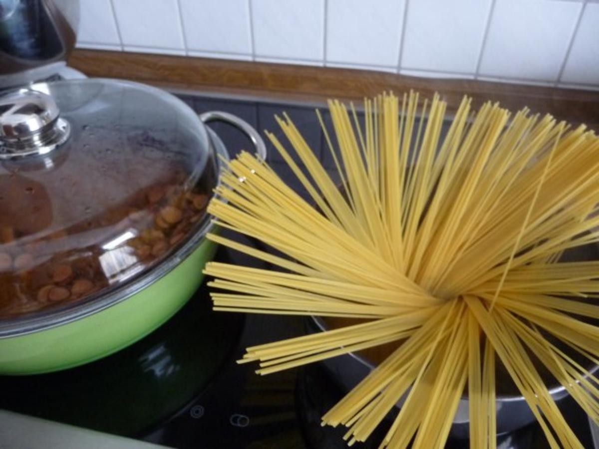 Pasta : Zwiebel - Würstchen - Gulasch an Spaghetti - Rezept - Bild Nr. 11