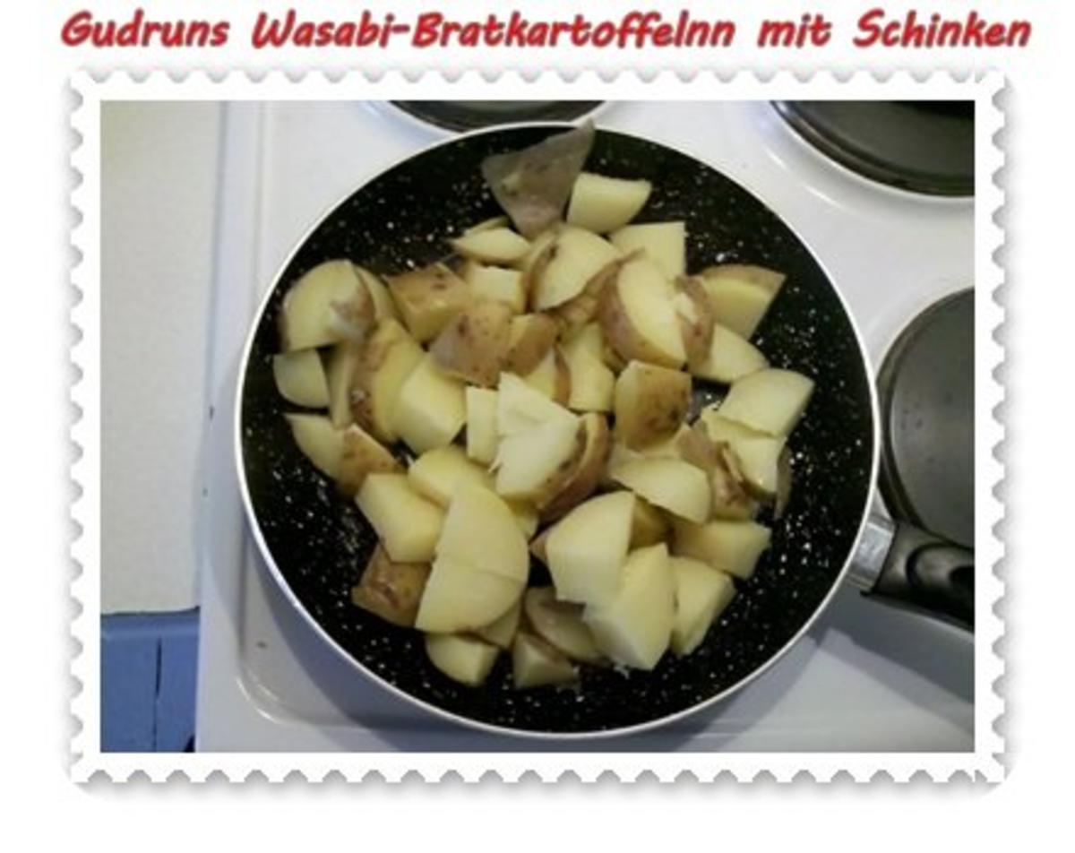 Kartoffeln: Wasabi-Bratkartoffeln mit Schinken und Bergkäse - Rezept - Bild Nr. 3