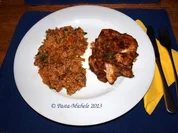 Hähnchen scharf im Gemüsebett  (baharatlı tavuk ve sebze) - Rezept