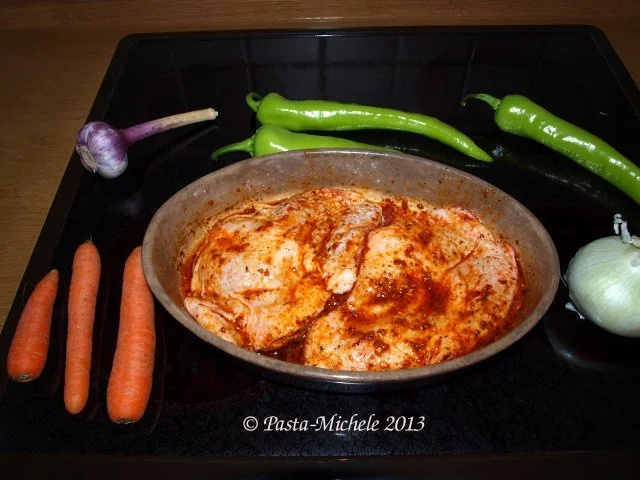 Rezept: Hähnchen scharf im Gemüsebett (baharatlı tavuk ve sebze) Bild Nr. 4 Hähnchen scharf im Gemüsebett (baharatlı tavuk ve sebze) - Rezept - Bild Nr. 4