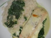 Rezept: Fisch : Lachs auf Blatt-Spinat gedünstet (ohne Fix-Päckchen) Fisch : Lachs auf Blatt-Spinat gedünstet (ohne Fix-Päckchen) - Rezept