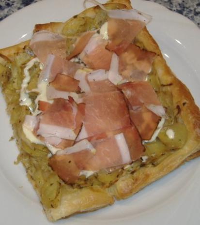 Blätterteig-Kartoffelgebäck mit Tiroler Speck