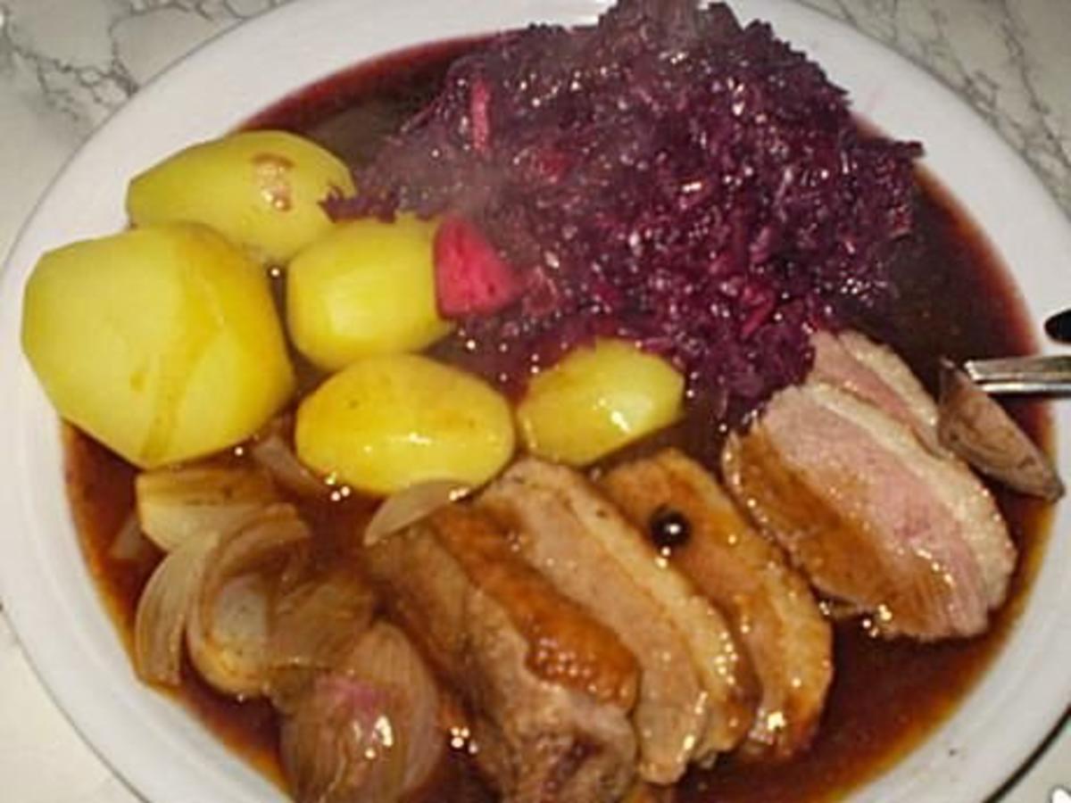 Ente würzig mit Zwiebeln - Rezept