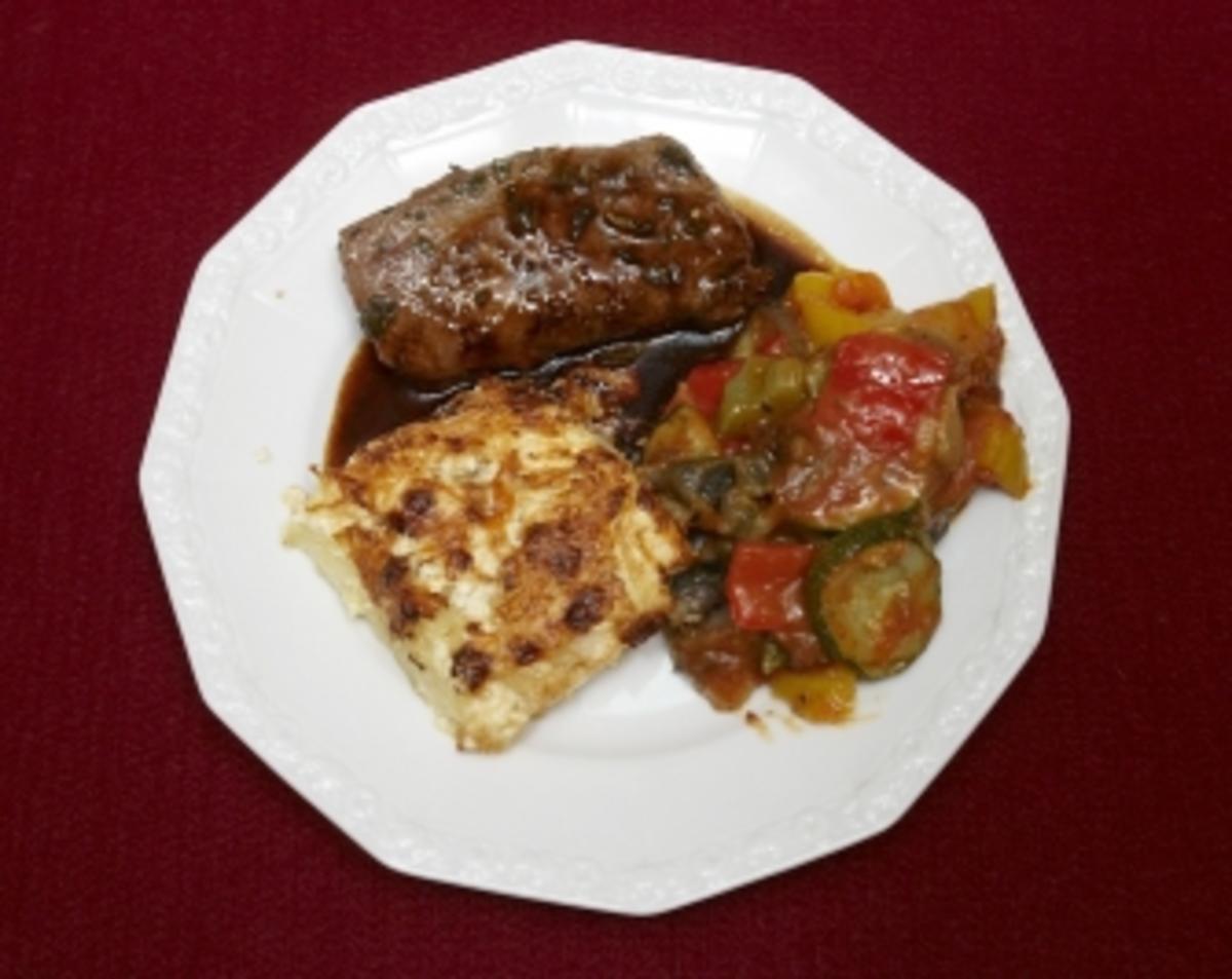 Bilder für Lammrücken in Feigenmostarda mit Tumbet und Kartoffelgratin (Ingrid Peters) - Rezept