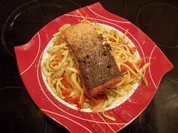 PFEFFERLACHS mit GEMÜSESPÄTZLE - Rezept