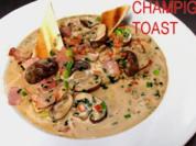 Champignon-Schinken-Toast à l`Armagnac - Rezept