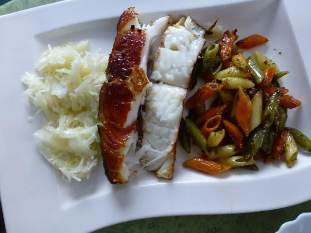 Heilbutt gebraten mit Krautsalat - Rezept