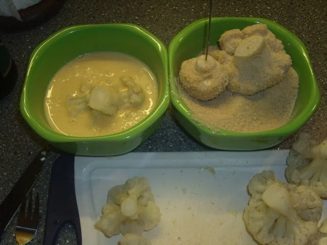 Frittierte Champignons und Blumenkohlröschen - Rezept - Bild Nr. 3