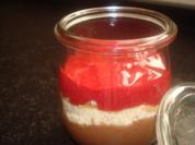 Biskuit mit Schoko-Creme und Fruchtspiegel - Rezept