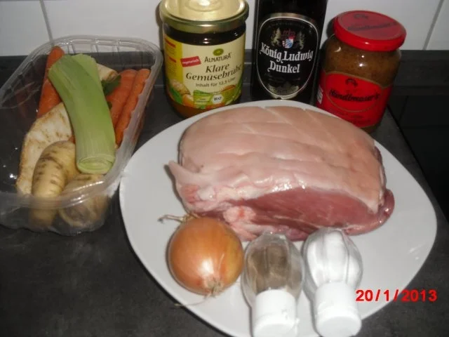 Schweinekrusten-Braten mit Senf-Kruste, - Rezept - Bild Nr. 3