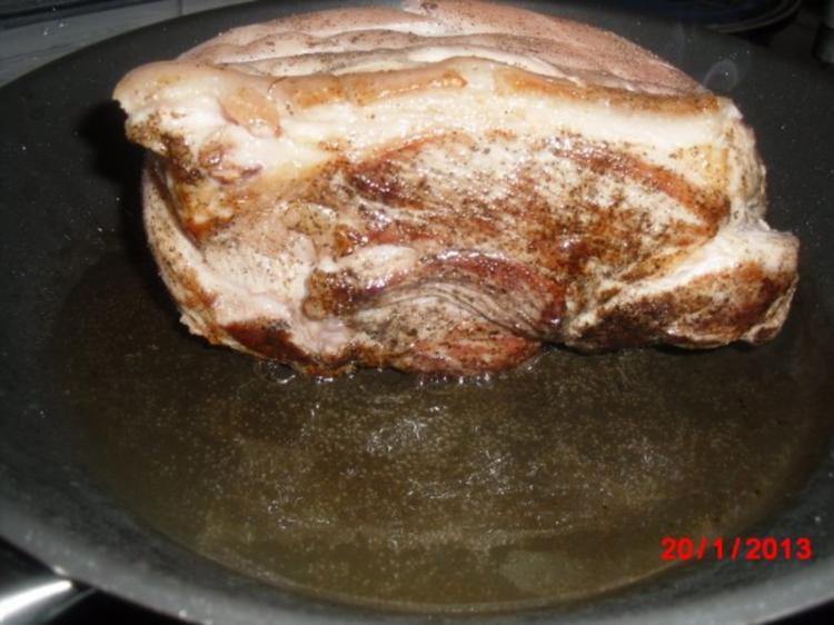 Schweinekrusten-Braten mit Senf-Kruste, - Rezept - kochbar.de