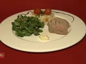 Pochiertes Kalbsfilet an Gemüserisotto (Kathy Weber) - Rezept