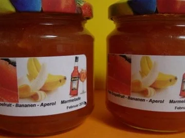 Pink Grapefruit- Bananen-Aperol Marmelade - Rezept