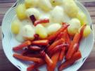 Béchamelkartoffeln mit glasierten Möhren - Rezept