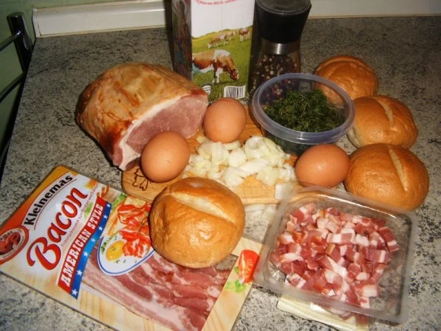 Rezept: Kasseler in einen Brötchen-Baconmantel Bild Nr. 2 Kasseler in einen Brötchen-Baconmantel - Rezept - Bild Nr. 2