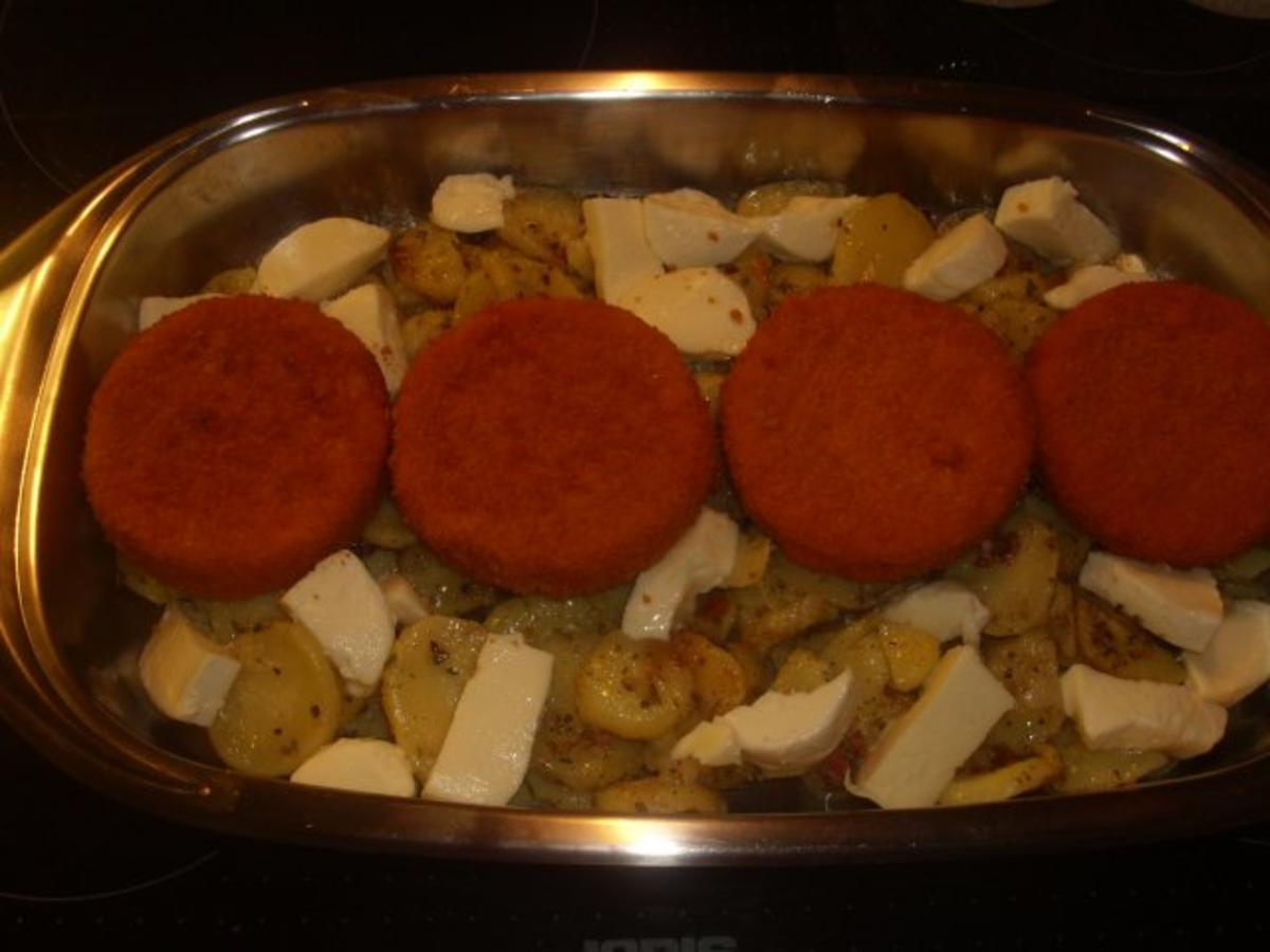 Bratkartoffeln mit Mozzarella und Backcamembert - Rezept - Bild Nr. 5