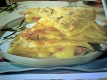 Rezept: Focaccia mit Schinken und Käse Focaccia mit Schinken und Käse - Rezept