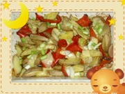 Überbackene Kartoffel- und Paprikaspalten - Rezept