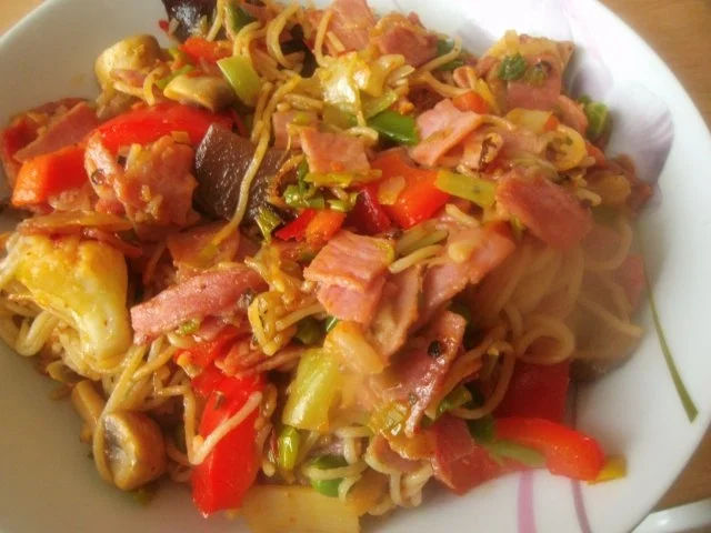 Nudelschinkenpfanne mit Gemüse - Rezept - Bild Nr. 2