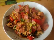 Nudelschinkenpfanne mit Gemüse - Rezept