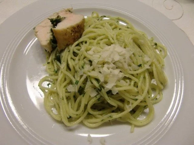Rezept: Spaghetti mit Spinatpesto à la Heiko Bild Nr. 2 Spaghetti mit Spinatpesto à la Heiko - Rezept - Bild Nr. 2