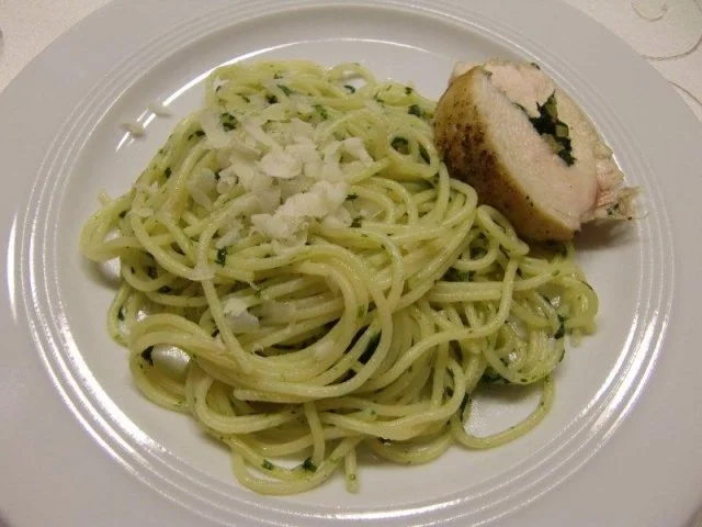 Rezept: Spaghetti mit Spinatpesto à la Heiko Bild Nr. 3 Spaghetti mit Spinatpesto à la Heiko - Rezept - Bild Nr. 3