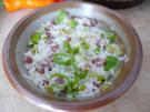 Beilage :  Lauch - Reis mit Schinkenwürfel - Rezept