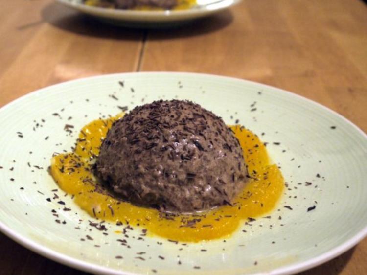 Schoko Grieß-Flammerie mit Gewürzorangen - einfach - 144 kcal/100g