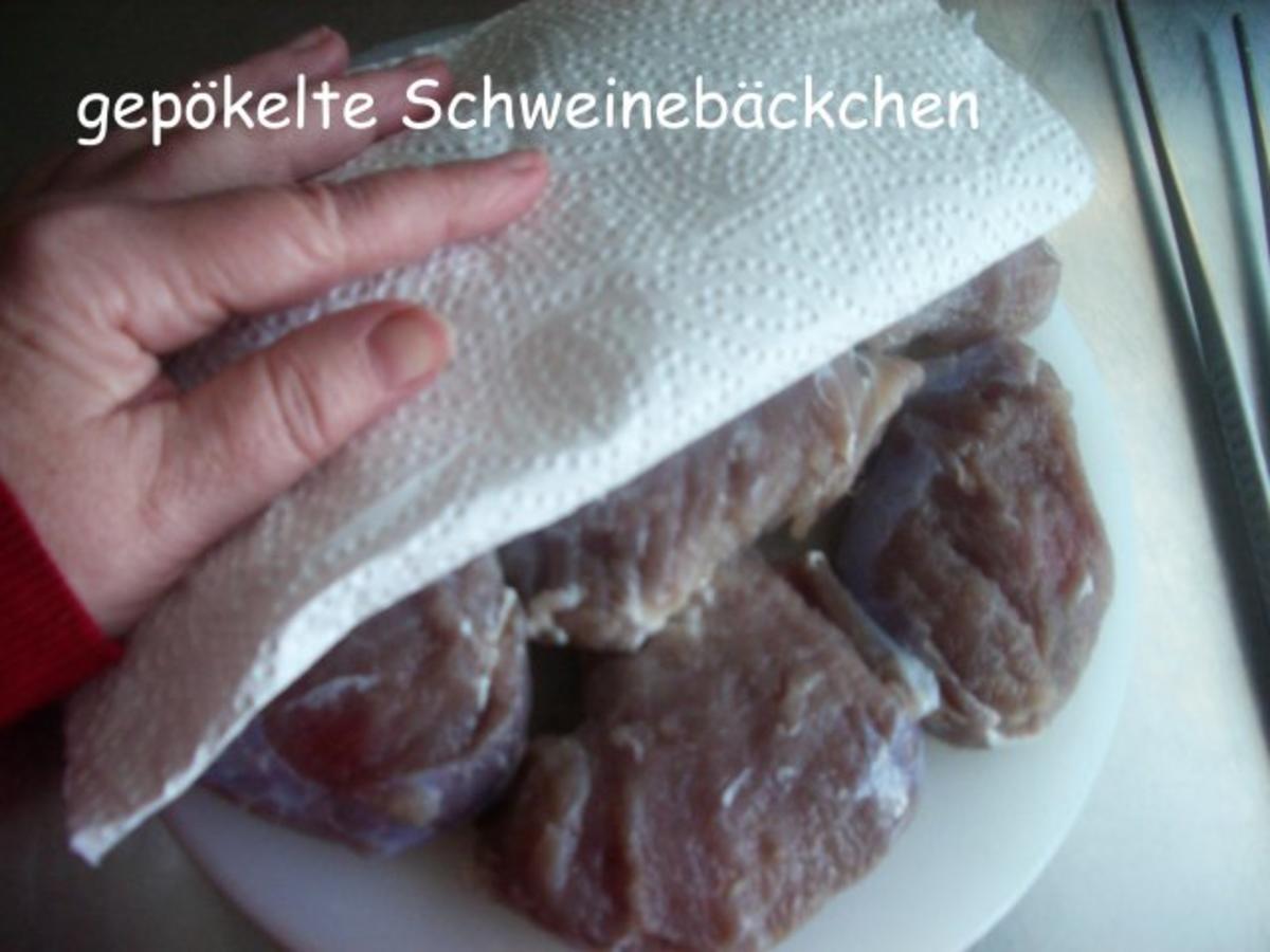 Schweinebäckchen  mit lauwarmen Kartoffelsalat und Bacon - Rezept - Bild Nr. 7