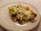 Dinkelauflauf mit Staudensellerie und Schinken - Rezept